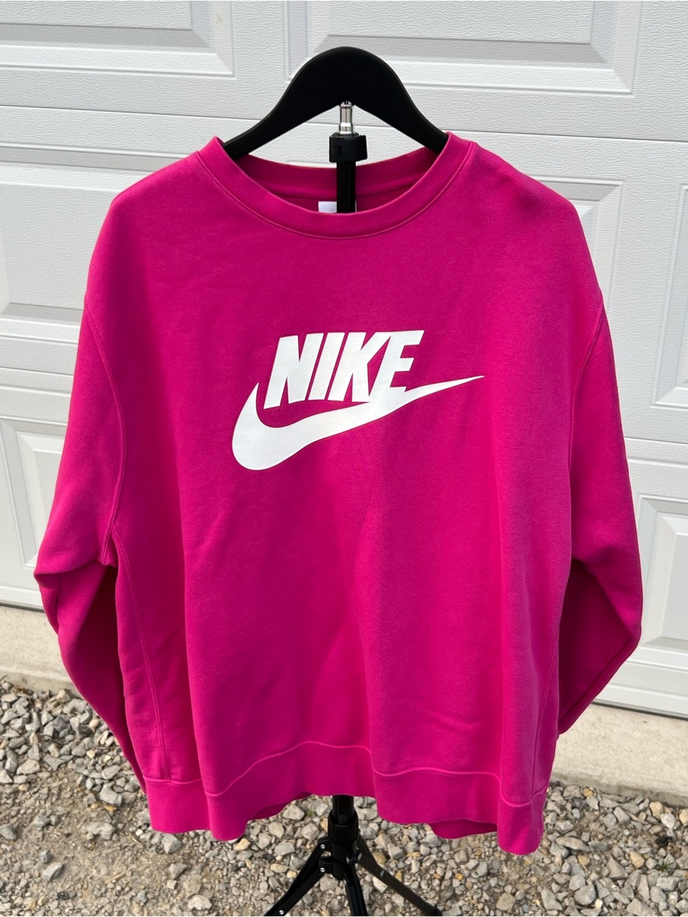 Nike Women’s Hot Pink Crewneck Sweatshirt with White Logo
